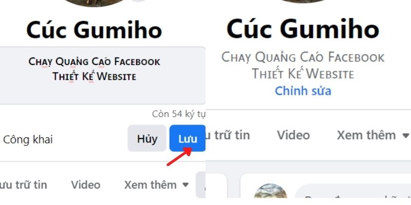 tiểu sử được in đậm, in nghiêng trên Facebook