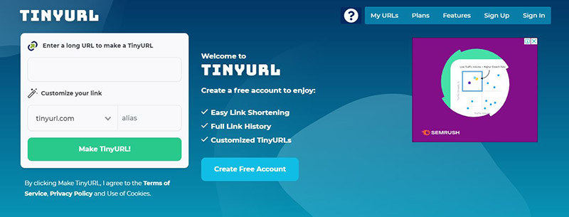 Rút gọn link TinyURL