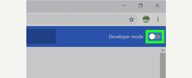 Nhấp vào thanh trượt "Developer mode"